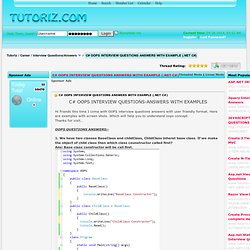 C# OOPS INTERVIEW QUESTIONS ANSWERS WITH EXAMPLE (.NET C#)