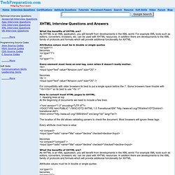XHTML Interview Questions And Answers