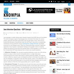 Java Interview Questions - OOP Concept Knowpia