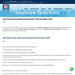 Python Basic Interview Questions and Answers 2020