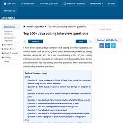 Top 100+ Java coding interview questions - Java2Blog