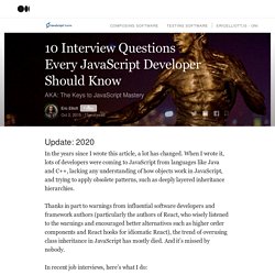 10 Interview Questions Every JavaScript Developer Should Know — JavaScript Scene