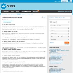 mon job interview questions - MyCareer