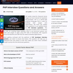 Top 100+ Most In Demand Best PHP Interview Questions [All Updated]