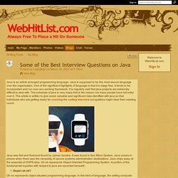 Some of the Best Interview Questions on Java - WebHitList.com