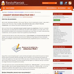 Interview de rédacteur web - RestoManiak