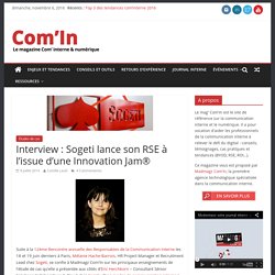 Interview : Sogeti lance son RSE à l'issue d'une Innovation Jam® - Com'In
