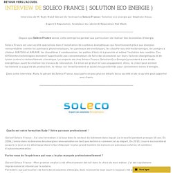 Interview Soleco France - Netwash