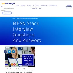 MEAN Stack Interview Questions And Answers