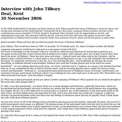 Interview with John Tilbury