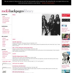 MC5 interviews, articles and reviews from Rock's Backpages - Com