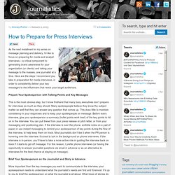 How to Prepare for Press Interviews