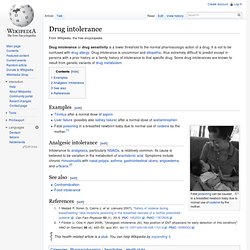 Drug intolerance