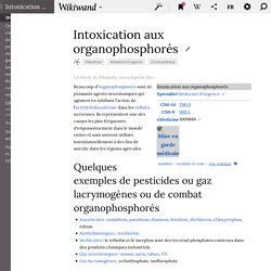 Intoxication aux organophosphorés