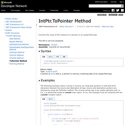 IntPtr.ToPointer Method (System)