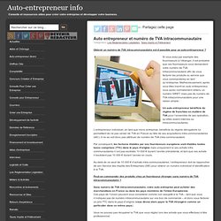 Auto entrepreneur et numéro de TVA intracommunautaire