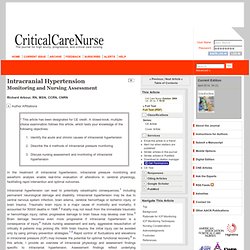 Intracranial Hypertension: Monitoring and Nursing Assessment