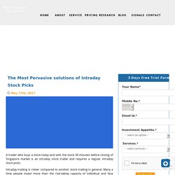 How Intraday Stock Picks Benefits during the Time of Recession