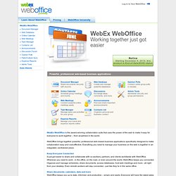 » Create Your Own WebOffice in 60 Seconds : 100% Free Trial : Try WebEx WebOffice : WebOffice Workgroup