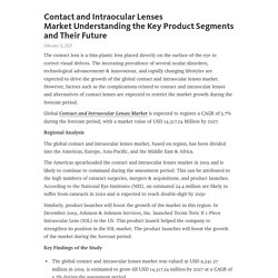 Contact and Intraocular Lenses Market Understanding the Key Product Segments and Their Future – Telegraph