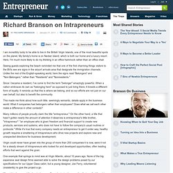 Richard Branson on Intrapreneurs