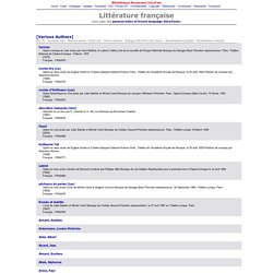 Digital Library: Literature: French