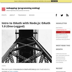Intro to OAuth with Node.js: OAuth 1.0 (One-Legged)