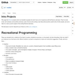 Intro Projects · plt/racket Wiki