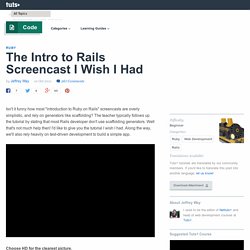 Introduction to Rails Screencast