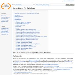 Intro Open Ed Syllabus - OpenContent Wiki