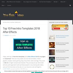 Top 10 Free Intro Templates 2018 After Effects