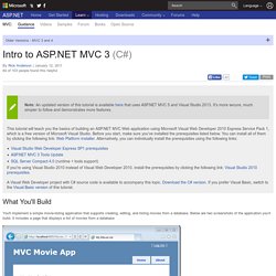 Intro to ASP.NET MVC 3 (C#