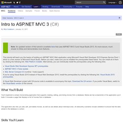 Intro to ASP.NET MVC 3 (C#)