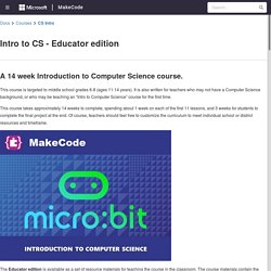 Intro to CS - Educator edition