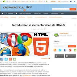 Introducción al elemento video de HTML5