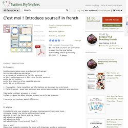 C'est moi ! Introduce yourself in french by Bonjour FLE Teaching french