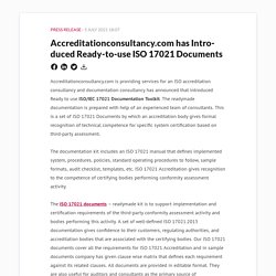 Accreditationconsultancy.com has Introduced Ready-to-use ISO 17021 Documents