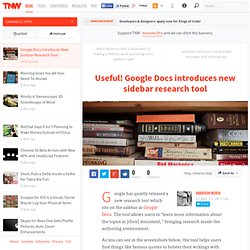 Google Docs Introduces New Sidebar Research Tool