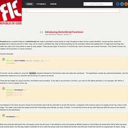 Introducing ActionScript Functions