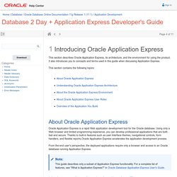 Introducing Oracle Application Express