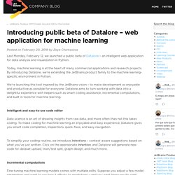 Introducing public beta of Datalore – web application for machine learning