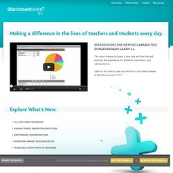 Introducing the newest capabilities of Blackboard Learn 9.1 in SP8