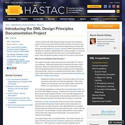 Introducing the DML Design Principles Documentation Project