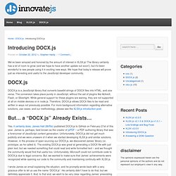 Introducing DOCX.js