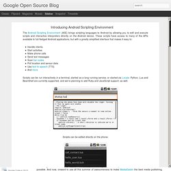 Introducing Android Scripting Environment