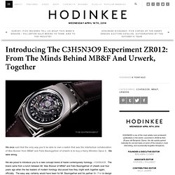 Introducing The C3H5N3O9 Experiment ZR012: From The Minds Behind MB&F And Urwerk, Together