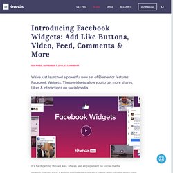 Introducing Facebook Widgets: Add Like Buttons, Video, Feed, Comments & More
