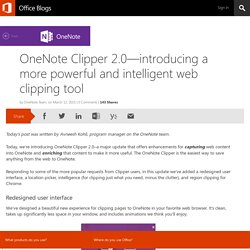 OneNote Clipper 2.0—introducing a more powerful and intelligent web clipping tool