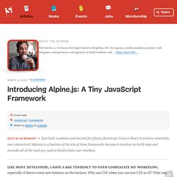 Introducing Alpine.js: A Tiny JavaScript Framework