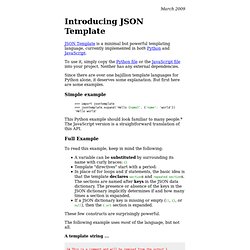 Introducing JSON Template